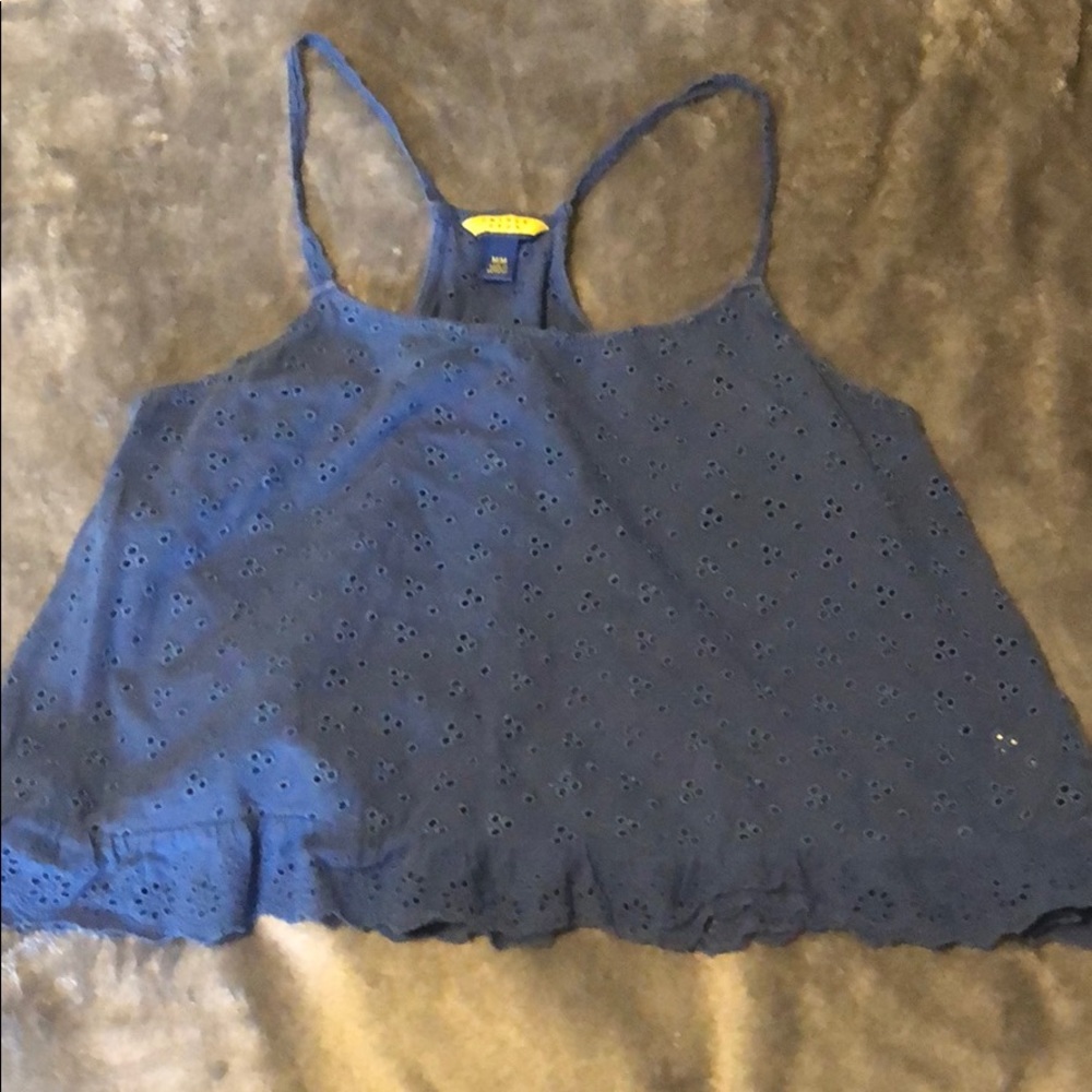 Cropped eyelet tank top